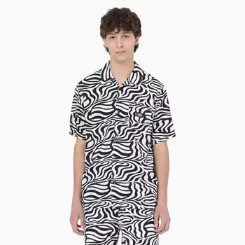 Рубашка на пуговицах с зебровым принтом Dickies, цвет Black/White (Bkwh)
