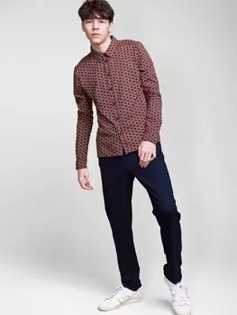 Рубашка на пуговицах стандартного кроя 4Funkyflavours, темно-синий/оранжевый