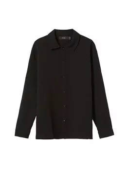 Рубашка на пуговицах стандартного кроя Bershka, черный