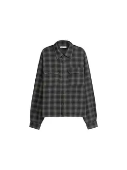 Рубашка на пуговицах стандартного кроя Bershka, цвет Khaki/Black