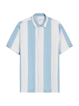 Рубашка на пуговицах стандартного кроя Bershka, светло-синий