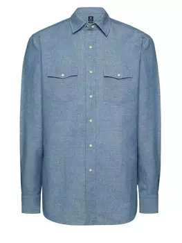 Рубашка на пуговицах стандартного кроя Boggi Milano, индиго