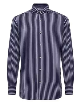 Рубашка на пуговицах стандартного кроя Boggi Milano, морской синий