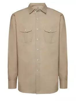 Рубашка на пуговицах стандартного кроя Boggi Milano, темно-бежевый