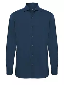 Рубашка на пуговицах стандартного кроя Boggi Milano, темно-синий