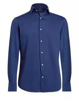 Рубашка на пуговицах стандартного кроя Boggi Milano, темно-синий