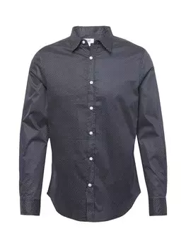 Рубашка на пуговицах стандартного кроя Burton Menswear London, темно-синий
