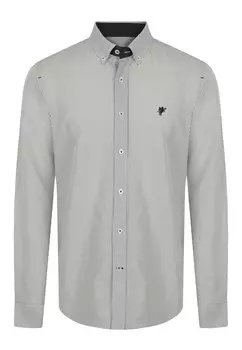 Рубашка на пуговицах стандартного кроя Denim Culture DELMAR, серый