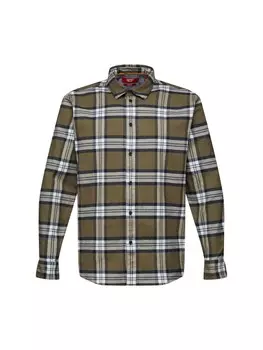 Рубашка на пуговицах стандартного кроя Esprit, хаки