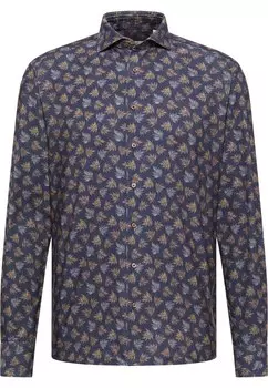 Рубашка на пуговицах стандартного кроя Eterna, темно-синий