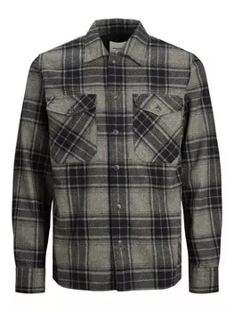 Рубашка на пуговицах стандартного кроя JACK & JONES EDDIE, светло-серый/темно-серый