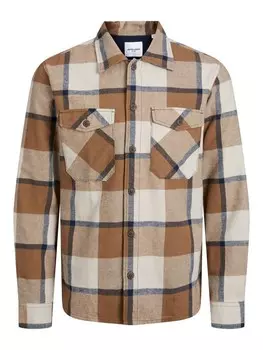 Рубашка на пуговицах стандартного кроя JACK & JONES EDDIE, коричневый