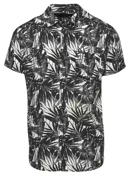 Рубашка на пуговицах стандартного кроя Koroshi, черный