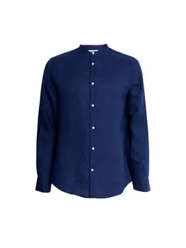 Рубашка на пуговицах стандартного кроя Marks & Spencer, темно-синий