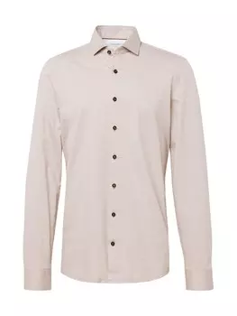Рубашка на пуговицах стандартного кроя OLYMP, бежевый