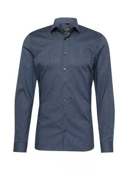 Рубашка на пуговицах стандартного кроя Olymp, морской синий/голубой