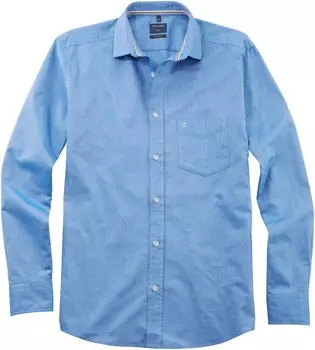 Рубашка на пуговицах стандартного кроя Olymp, синий