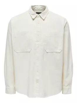 Рубашка на пуговицах стандартного кроя Only & Sons Alp, шерсть белая