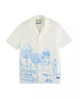 Рубашка на пуговицах стандартного кроя с принтом и принтом Scotch & Soda, цвет White