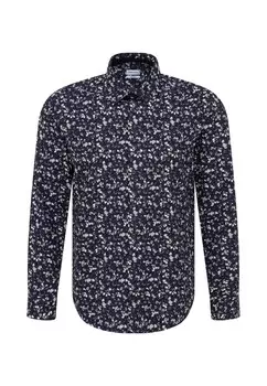 Рубашка на пуговицах стандартного кроя Seidensticker, темно-синий