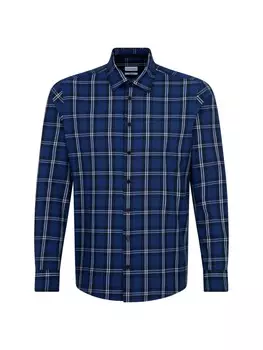 Рубашка на пуговицах стандартного кроя Seidensticker, темно-синий