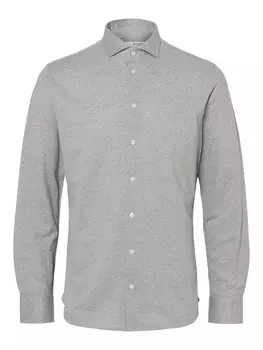 Рубашка на пуговицах стандартного кроя Selected BOND, серый