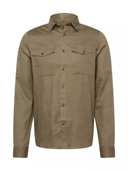 Рубашка на пуговицах стандартного кроя !Solid TIM, хаки