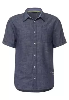 Рубашка на пуговицах стандартного кроя Street One MEN, темно-синий