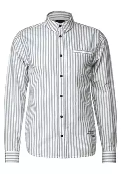 Рубашка на пуговицах стандартного кроя Street One MEN, зеленый/белый