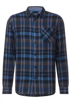 Рубашка на пуговицах стандартного кроя Street One Men, синий/темно-синий