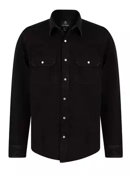 Рубашка на пуговицах стандартного кроя Threadbare Piper, черный
