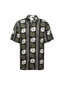 Рубашка на пуговицах стандартного кроя TOPMAN, черный