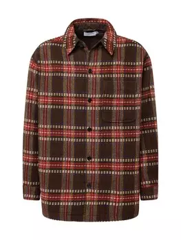 Рубашка на пуговицах стандартного кроя Topman, коричневый