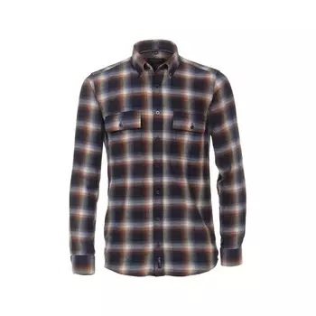 Рубашка на пуговицах стандартного кроя Venti, синий/коричневый