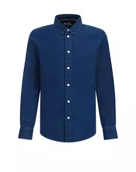 Рубашка на пуговицах стандартного кроя We Fashion, темно-синий