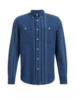 Рубашка на пуговицах стандартного кроя We Fashion, голубой/темно-синий