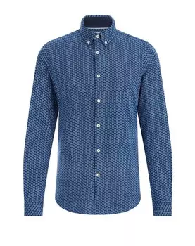 Рубашка на пуговицах стандартного кроя We Fashion, темно-синий