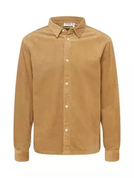 Рубашка на пуговицах стандартного кроя Weekday, кэмел