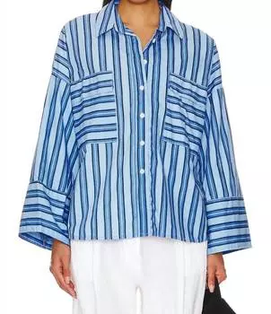 Рубашка на пуговицах Tasha в полоску синего цвета Akaia FAITHFULL THE BRAND
