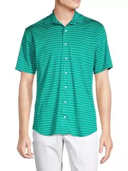 Рубашка на пуговицах в глиняную полоску Alton Lane, цвет Green Multicolor
