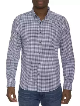 Рубашка на пуговицах в клетку Fantoni Robert Graham, синий