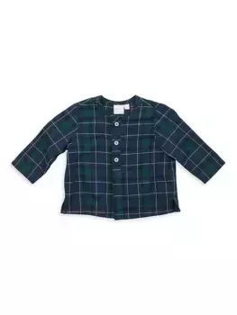 Рубашка на пуговицах в клетку Lupo для малышей Oso & Me, цвет green plaid