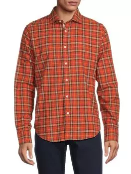 Рубашка на пуговицах в клетку Pursuit Rag & Bone, оранжевый