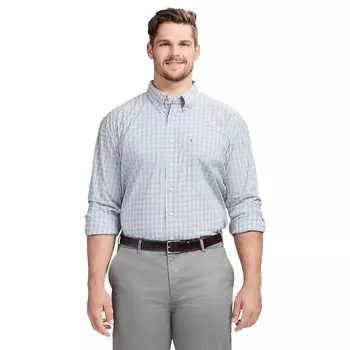 Рубашка на пуговицах в клетку с длинными рукавами Big & Tall IZOD Performance, цвет Quarry