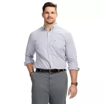 Рубашка на пуговицах в клетку с длинными рукавами Big & Tall IZOD Performance, цвет Sunset Purple