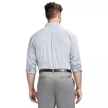 Рубашка на пуговицах в клетку с длинными рукавами Big & Tall IZOD Performance, цвет Turkish Sea