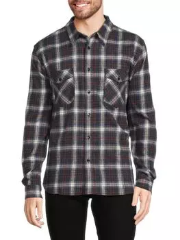 Рубашка на пуговицах в клетку The Kooples, цвет Green Multi