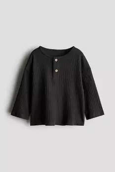 Рубашка на пуговицах в рубчик H&M, серый