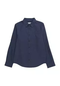 Рубашка, нагрудный карман, хлопок, детская Manguun, цвет Dress Blues