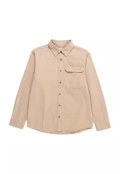 Рубашка, нагрудный карман, хлопок, детская Manguun, цвет Light Taupe